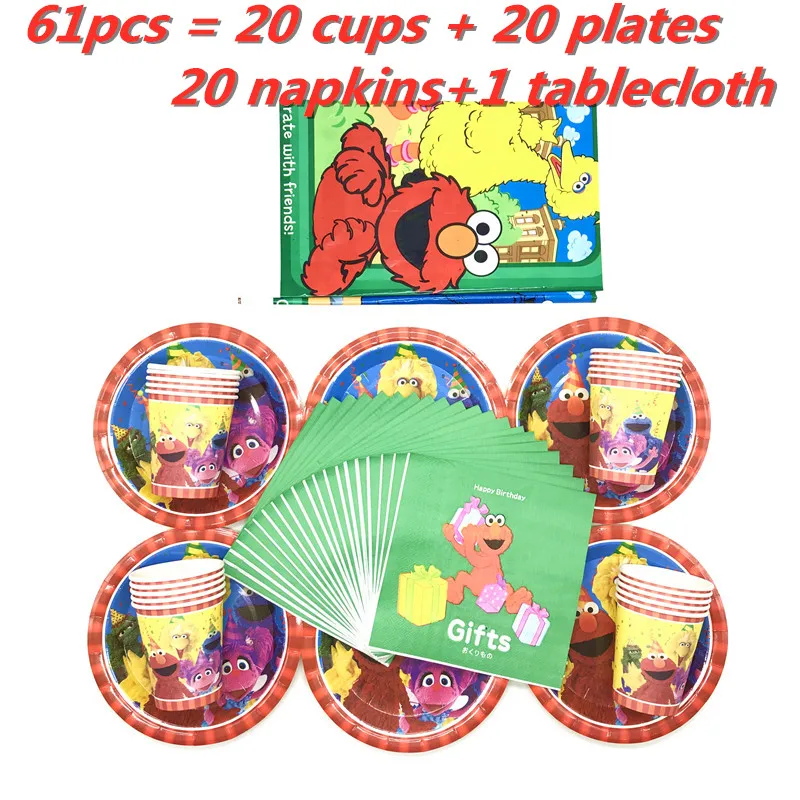 41/61 шт. с героями Улица Сезам вечерние принтом Элмо из исинской глины для