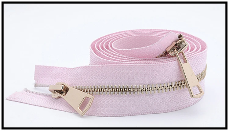 pink 2 шт. Meetee 5# металлическая молния 120 см двойные ползунки открывающиеся молнии для шитья пуховая куртка пальто аксессуары для одежды DIY Портной ремесло - Цвет: pink