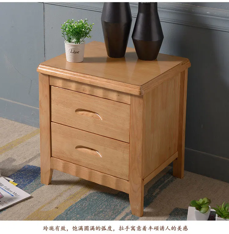 

Bedside Cabinet Solid Wood Simple Modern Dormitory Complete Log Walnut Mini Storage Cabinet Economical Bedroom Household