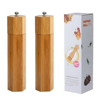 bamboo wooden spice mills manual pepper grinder with coarseness adjustable ceramic rotor mill grinders kitchen grinder