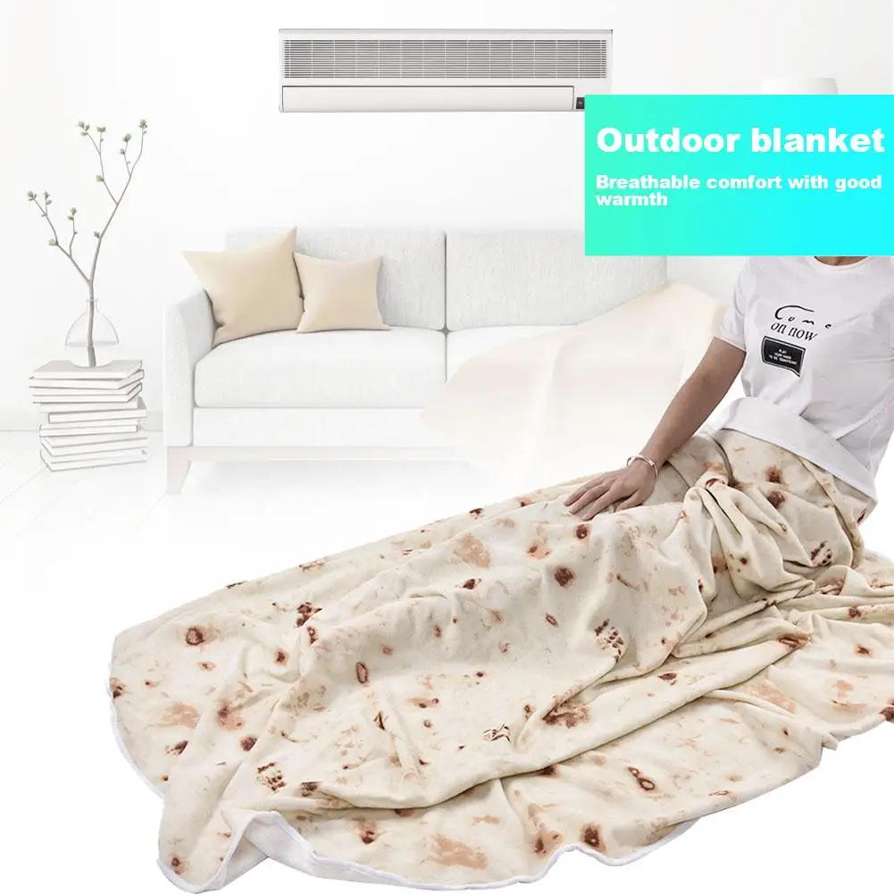 Мягкое тортильское одеяло ковер с надписью круглый маленький Burrito для офиса дома