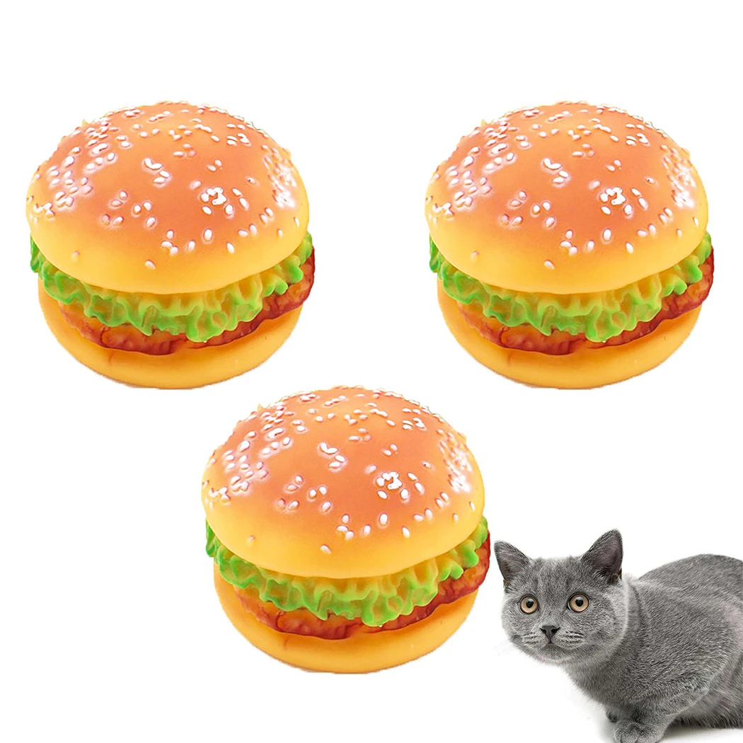 Комплект из 3 предметов игрушки для домашних питомцев мило псевдо гамбургер
