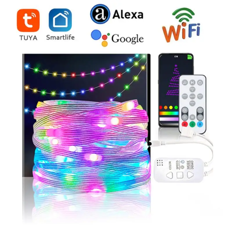 

Tuya LED Smart Strip light 10m WiFi Fairy String Lights RGB USB Strip Light Christmas Home Decor Work with Alexa Google Home