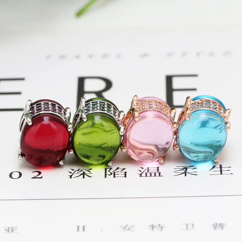 

Новый 925 пробы серебряные браслеты с подвесками из бисера; Симпатичное фиолетовое красные, синие, розовые, зеленые, эллиптический браслеты с...