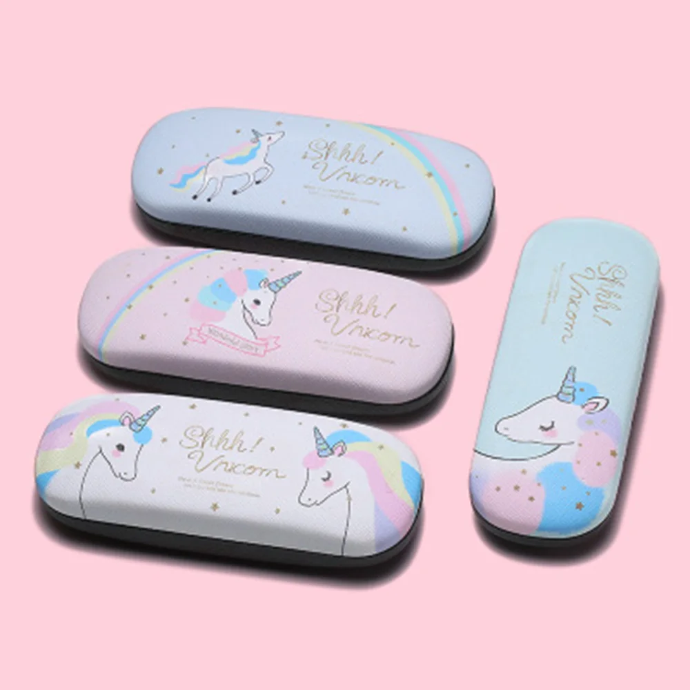 

1 Set Protable Unicorn Kawaii Cute Cartoon Glasses Box Containers With Bags And Glasses Cloth Spectacle Case Gift
