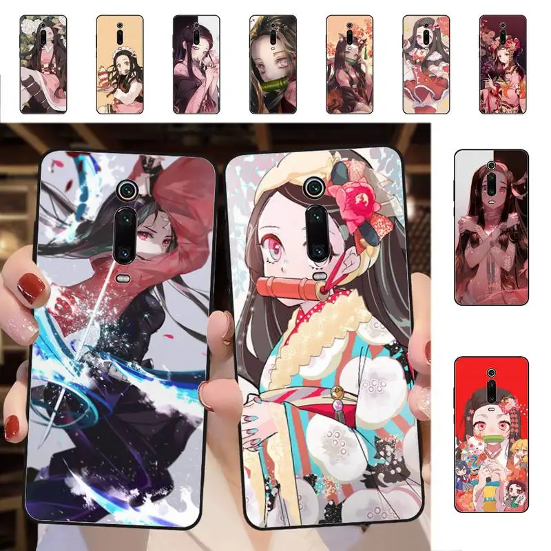 

YNDFCNB Demon Slayer Nezuko Phone Case for Redmi 5 6 7 8 9 A 5plus K20 4X S2 GO 6 K30 pro