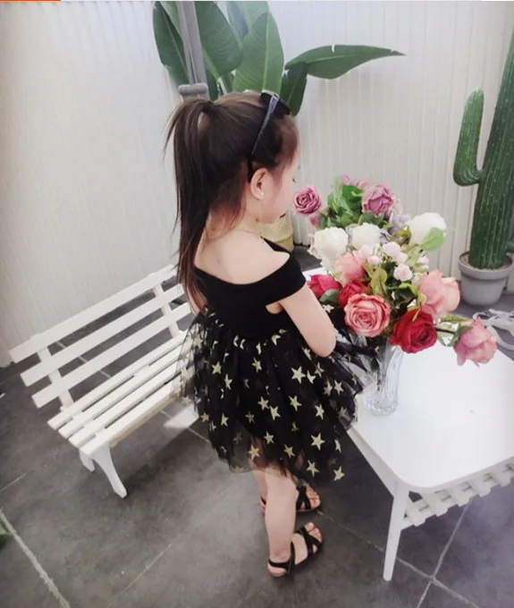 Baby Girl 2020 Summer Tulle Dress For Kids Clothes Girls Mesh Off Shoulder Party Children Clothing vestido de verano | Детская одежда и