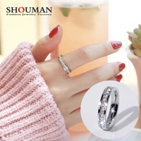 shouman high polished girls geometric ring filled rose gold ring promise wedding engagement rings for women best gifts