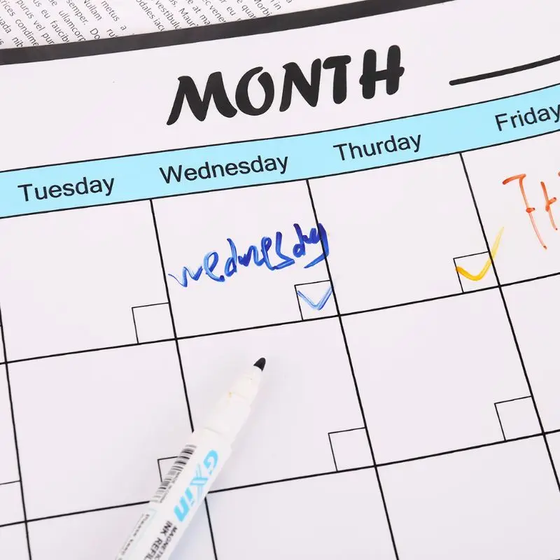 

Monthly Planner Soft Magnetic Whiteboard Fridge Magnets Drawing Message Memo Pad
