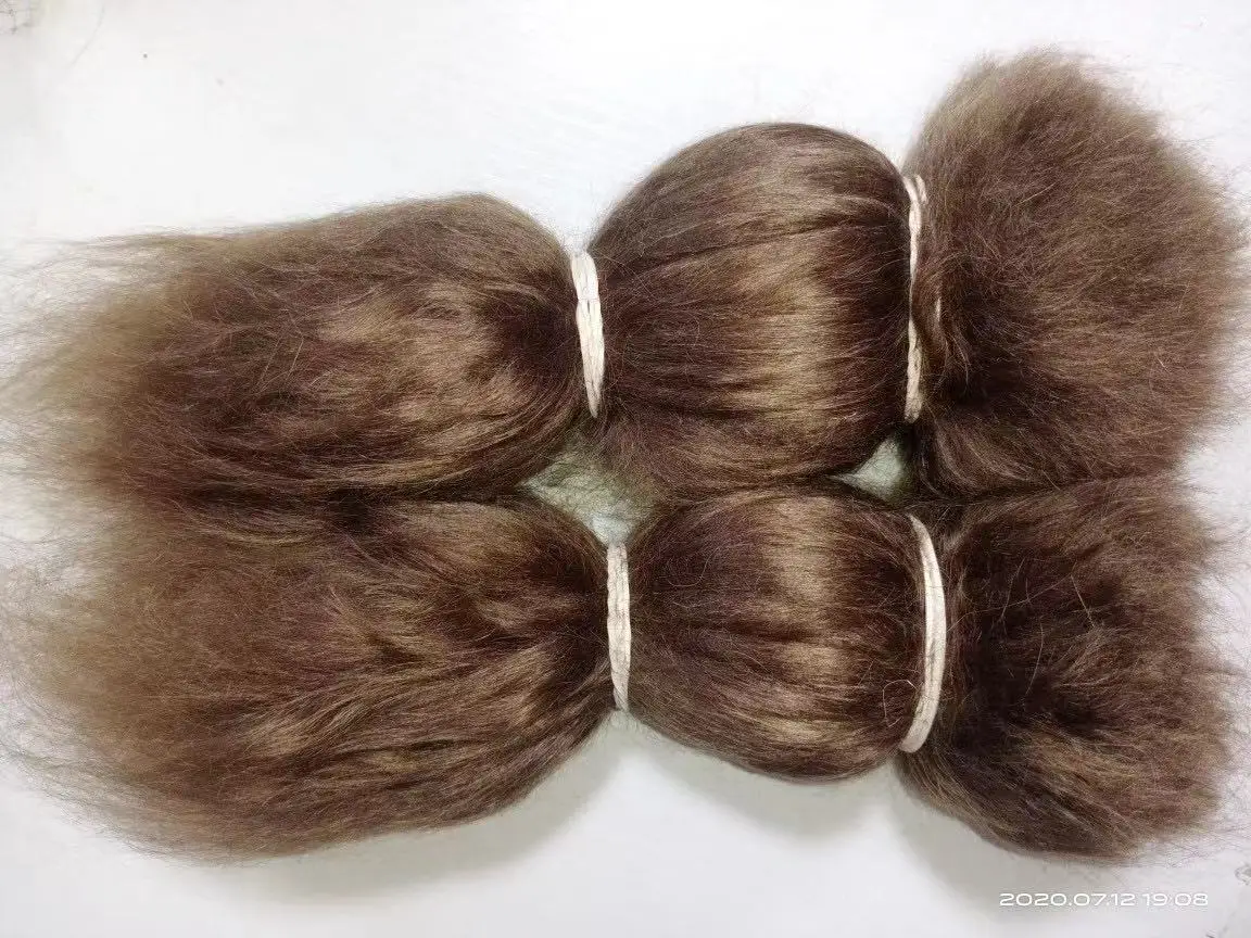 Pelucas de cabello de beb&eacute; Reborn, accesorios de cabello de Mohair puro de 100%, color marr&oacute;n oscuro, Premium, 15g, 30g, 60g-0