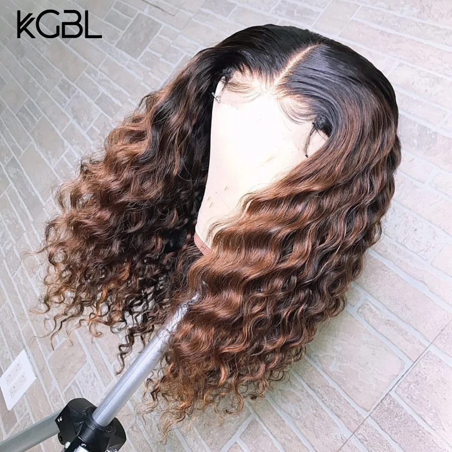KGBL кудрявые 13*4 Кружева спереди среднего соотношения 8 &quot-24&quot не Реми