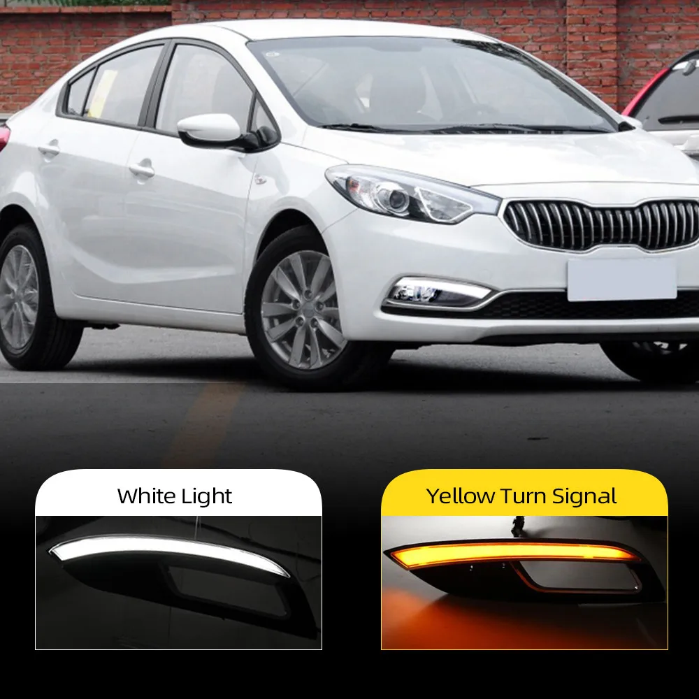 2 шт. Автомобильные светодиодные дневные ходовые огни для Kia K3 Cerato 2013 2014 2015 2016|fog