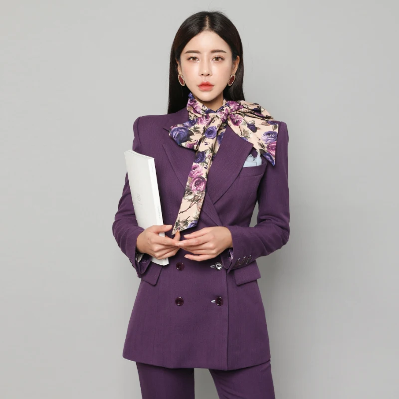 Весна лето формальная модная деловая форма женские брючные костюмы комплект из 2