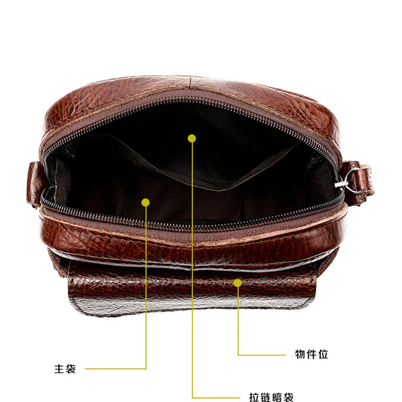 BOLEKE Casual Men Briefcase Cowhide Leather Business Bag Male Vintage Men's Messenger Small Shoulder Bags Crossbody For |