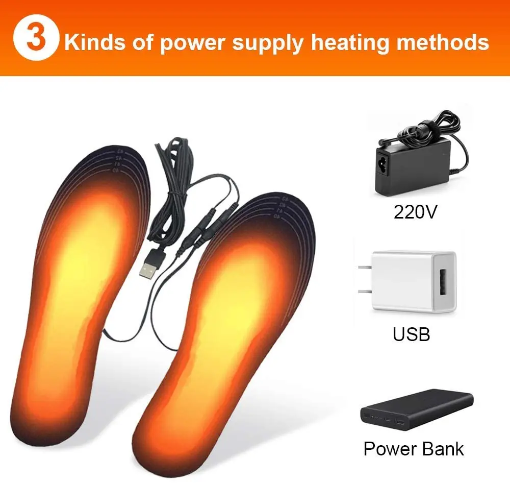 Стельки с электроподогревом унисекс стельки подогревом обуви зимние уличные