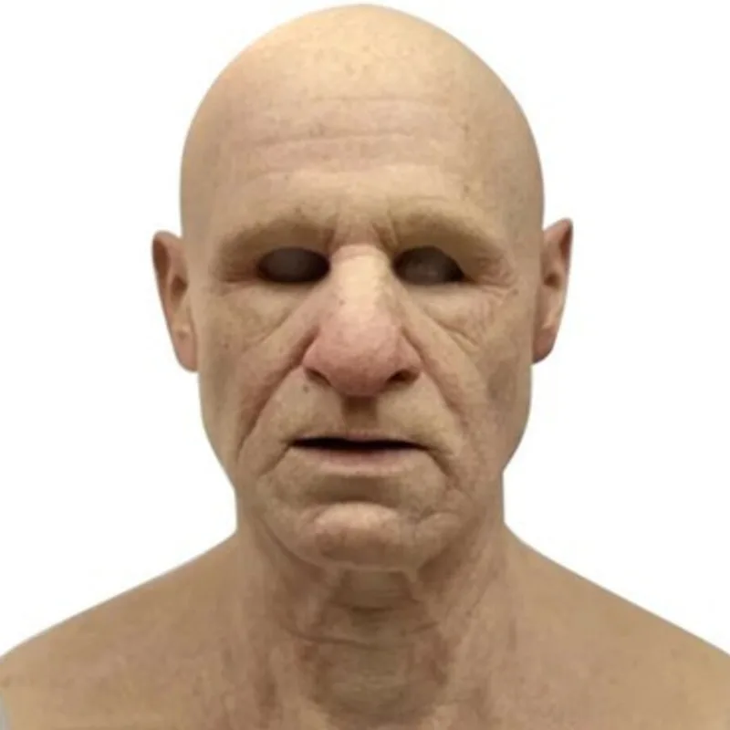 Страшная маска из латекса для старика забавная латексная Pld на всю голову косплея