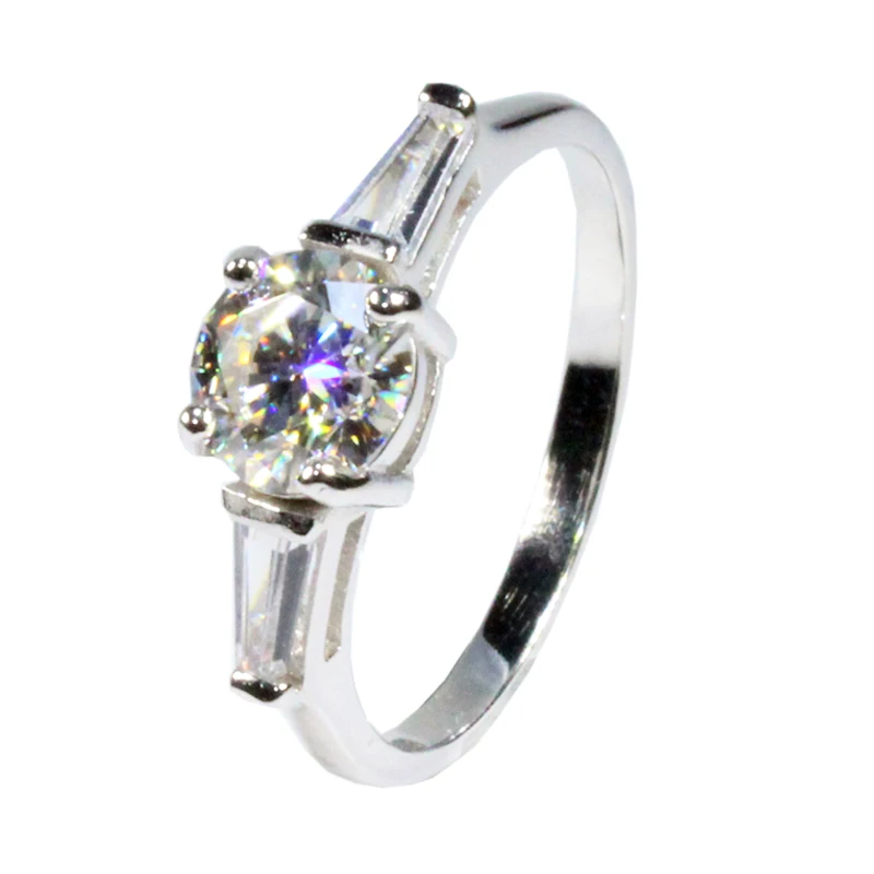 Женское Обручальное кольцо из серебра 100% пробы с муассанитом | Украшения и