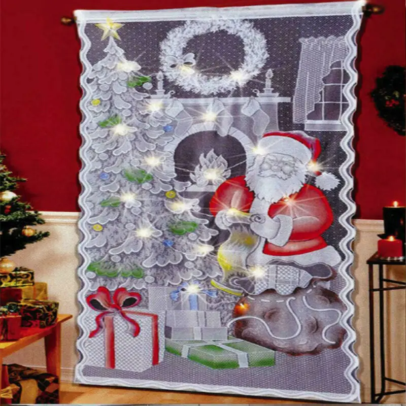 2019 Fashion Xmas Window Door Lace Santa Claus Christmas Hangings Party Home Decor | Дом и сад