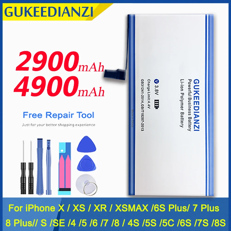 Новый качественный аккумулятор AAAAA для IPhone 6S 6 5S 5C X SE 7 8 Plus XR Xs Max Высокая реальная