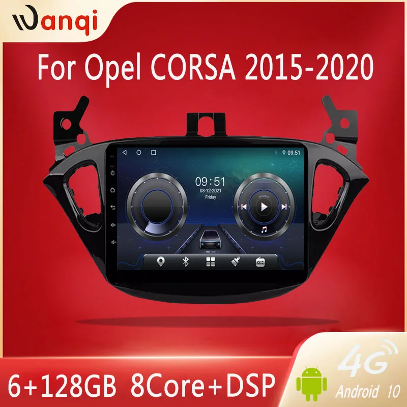 

Автомобильный мультимедийный плеер Wanqi, мультимедийный проигрыватель Android 10,0 с GPS, 6 ГБ + 128 ГБ, 4G, LTE, RDS, AHD, SPDIF для Opel Corsa 2015, 2016, 2017, 2018-2020