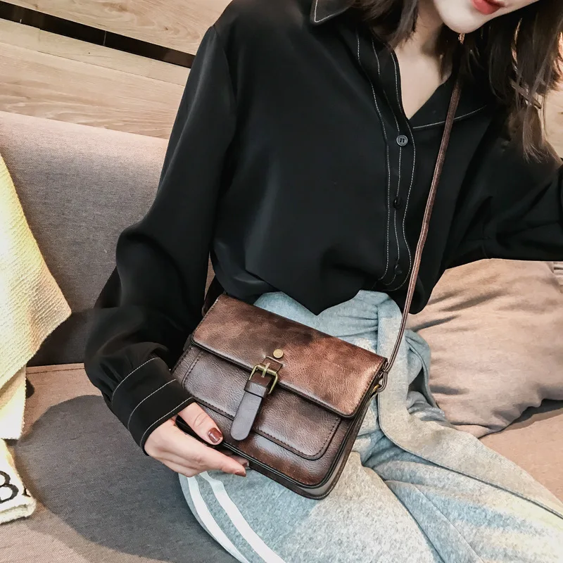

2021 New Vintage Casual Small Women Flap Fashion Crossbody Messenger Bag Female Ladie Satchel Shoulder Bag Elegant Clutch Purses