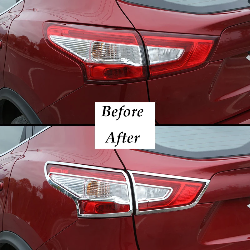 

Car Styling Exterior Taillight Cover Trims For Nissan Qashqai J11 2016-2018 ABS Chrome Rear Light Lamp Frames Protector 4Pcs/set