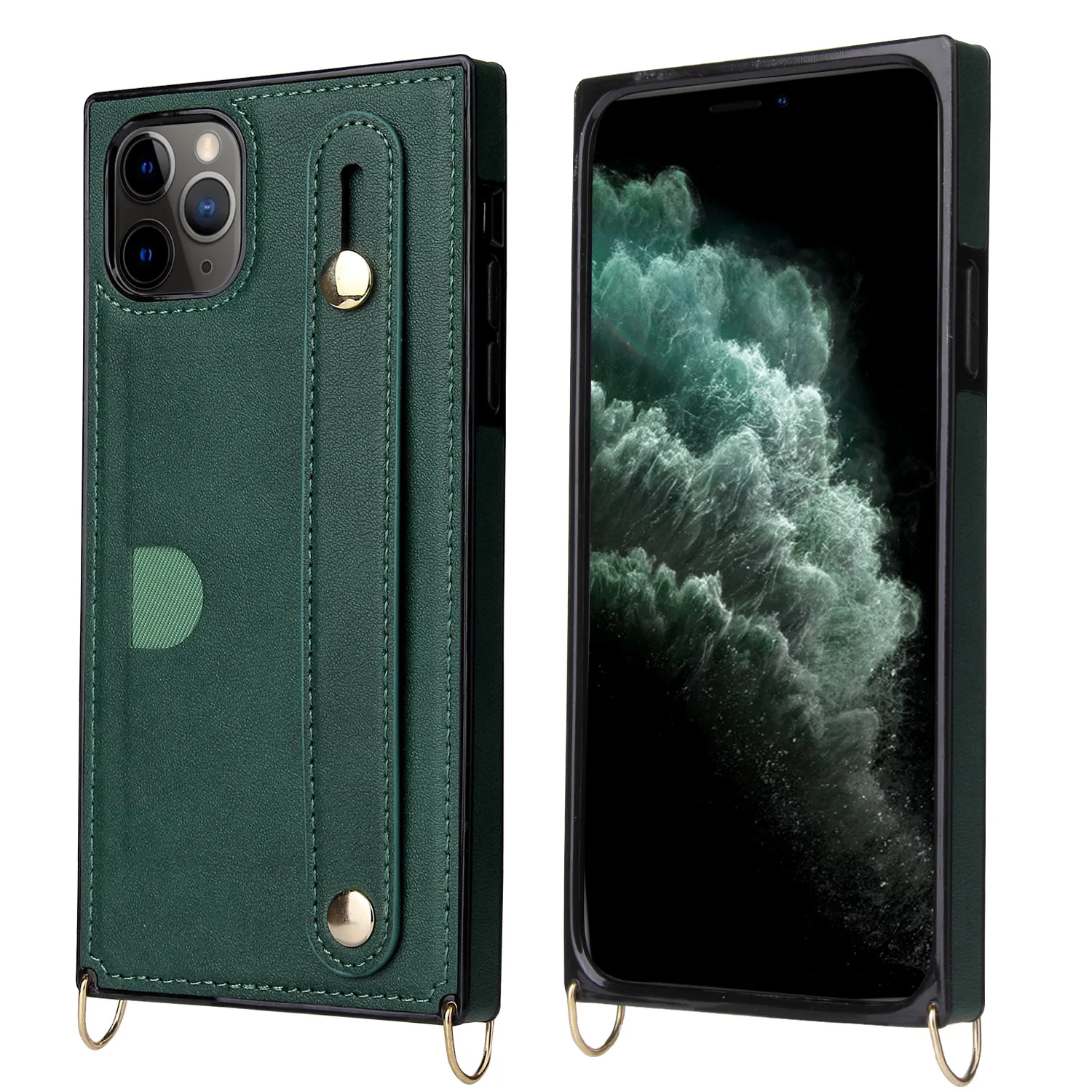 

The explosive iPhone 12 oblique phone case female applies apple XR card protection holcase lanyard