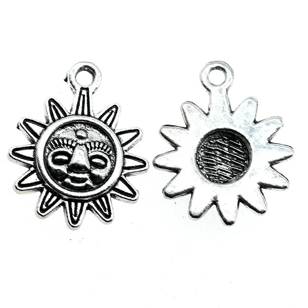

Earrings Charms Diy Pendant 10pcs Sun Charms 20x16mm Antique Silver Planted