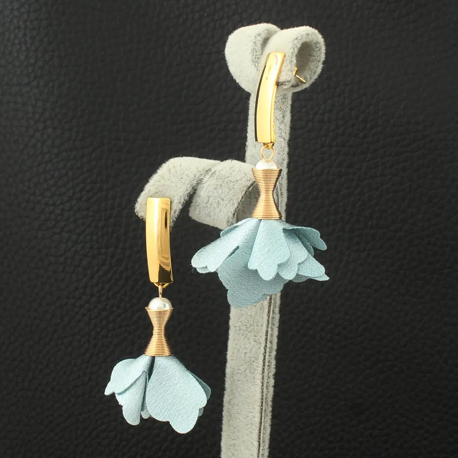 Цветок висячие серьги Золотой Цвет Оптовая Продажа Модные простые милые