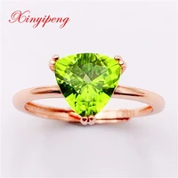 xin yipeng gemstone jewelry real s925 sterling silver inlaid natural peridot rings fine anniversary gift for women free shipping