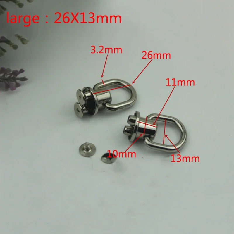 Meetee 5pcs Metal Round D O Ring Stud Side Clip Bag Screw Nail Rivet Strap Connector Hang Buckle DIY Purse Leather Accessories | Дом и сад