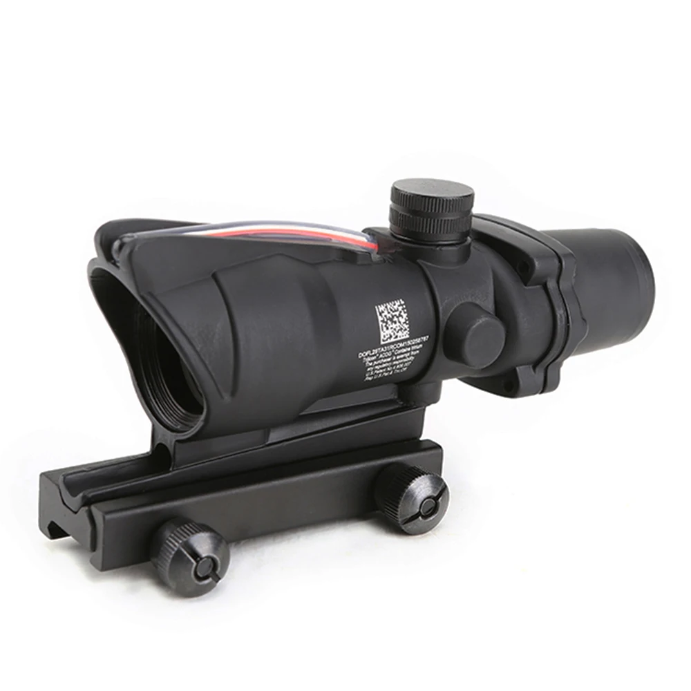 Охотничий Прицел ACOG 4X32 настоящий красный зеленый волоконный оптический прицел с подсветкой шеврон сетка тактический оптический прицел с