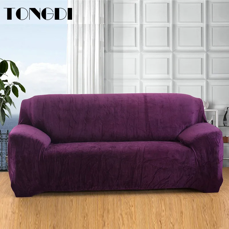 Эластичный чехол для дивана TONGDI мягкий фланелевый элегантный полноразмерный