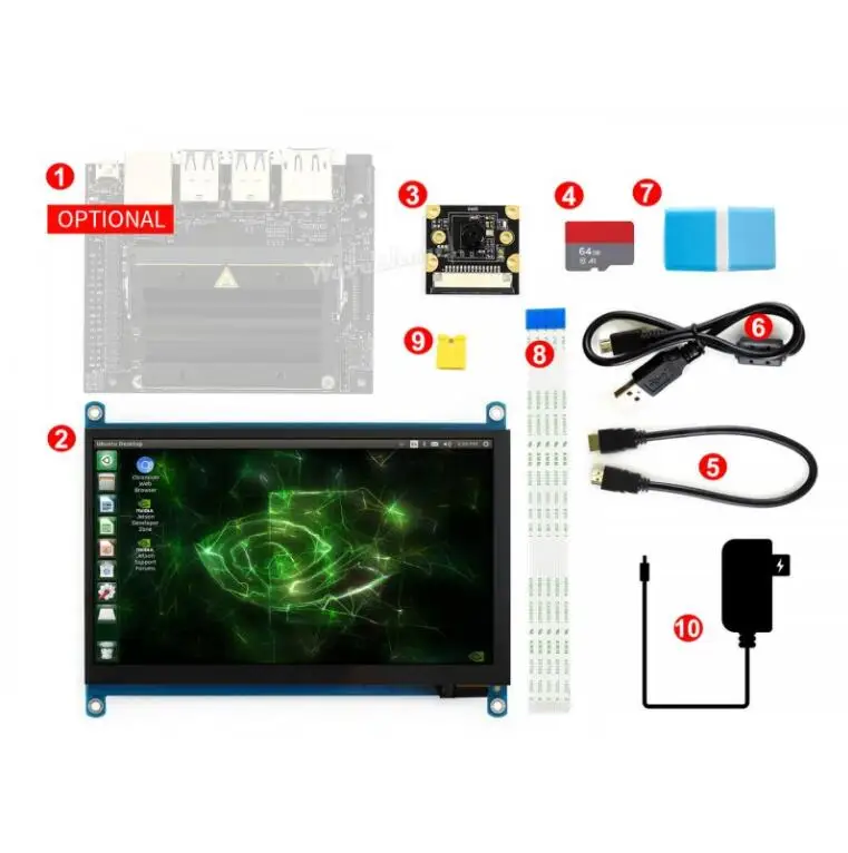 Jetson Nano Developer Kit Acce C (версия ЕС) мощный компьютер для разработки AI с дисплеем камера