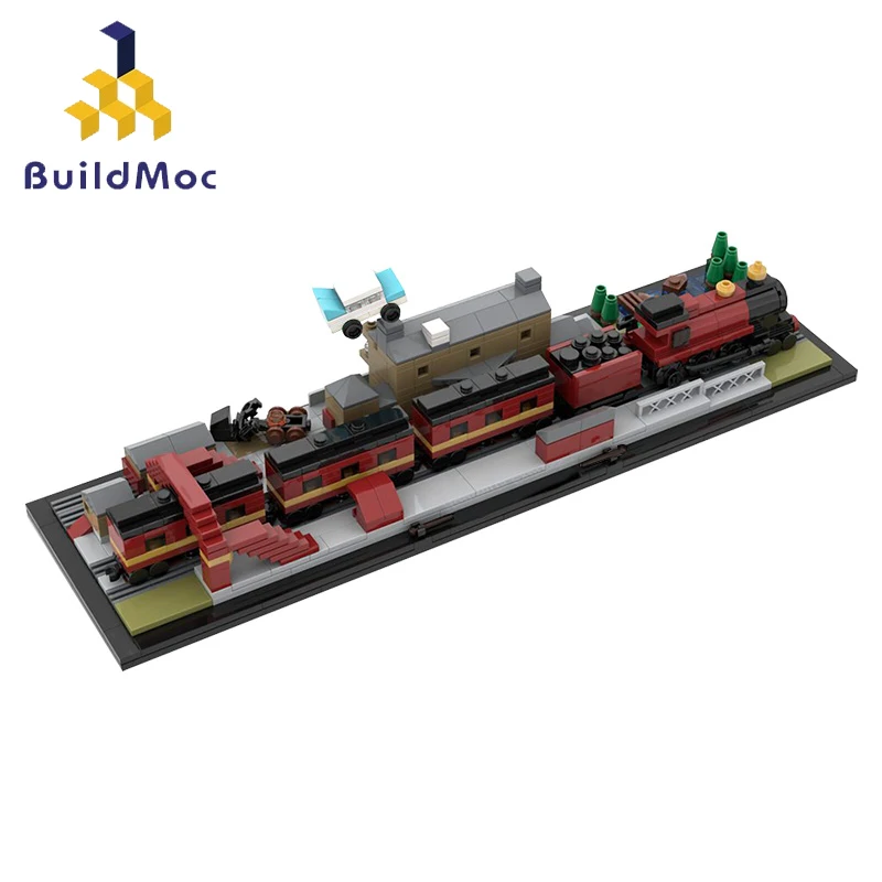 Buildmoc поезд Экспресс магический фильм Строительство города железнодорожная