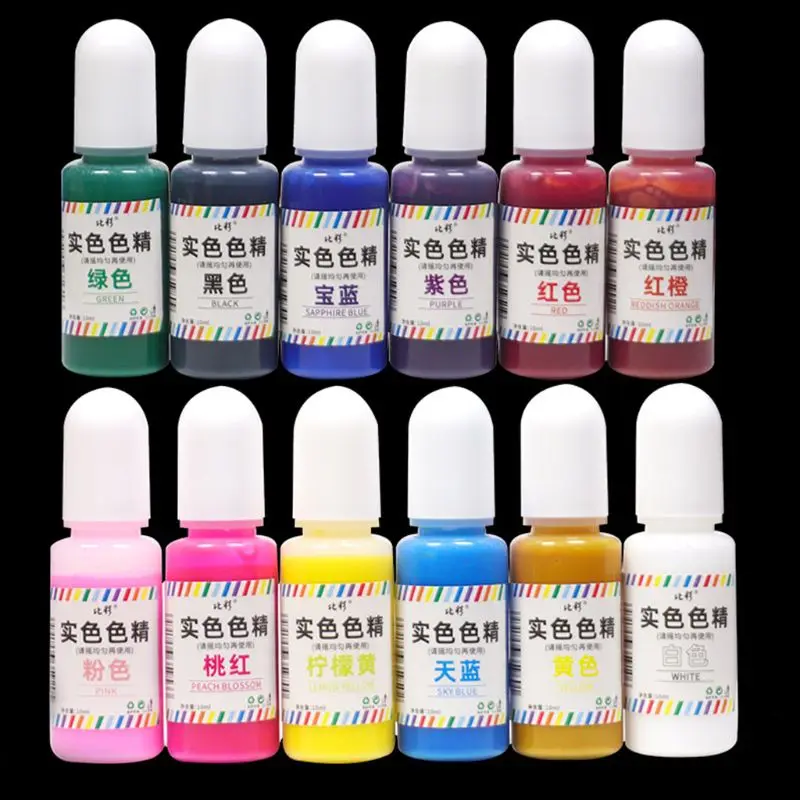 

12 Pcs/set New Solid Color DIY Crystal AB Epoxy Dyeing Pigment Handmade Bracket Jewelry Making Mold Coloring Agent Colorant
