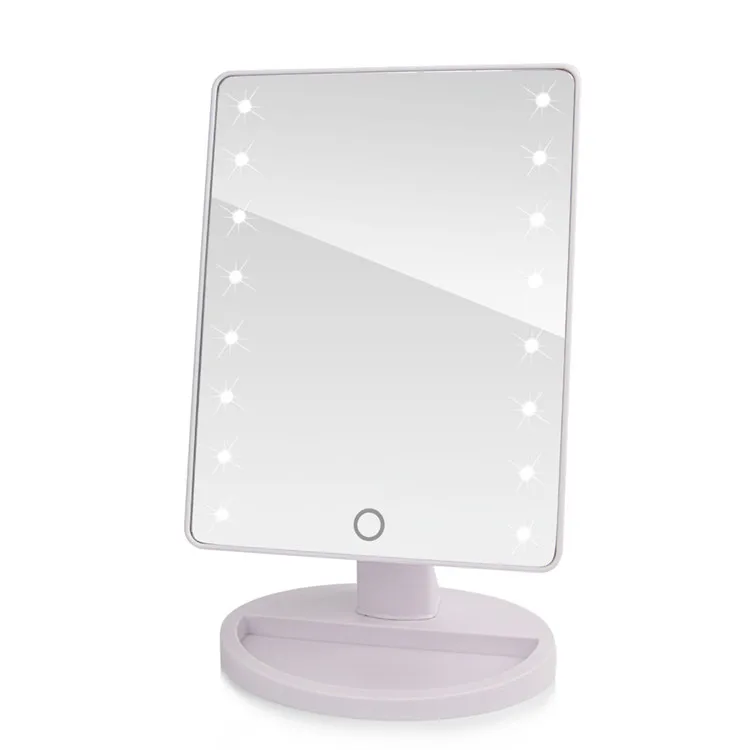 C Makeup Mirror Led туалетный столик с сенсорным экраном, косметическое зеркало для макияжа, увеличительное освещение, вращение на 180 градусов, Настольная столешница, косметическое зеркало для ванной - Цвет: C Makeup Mirror