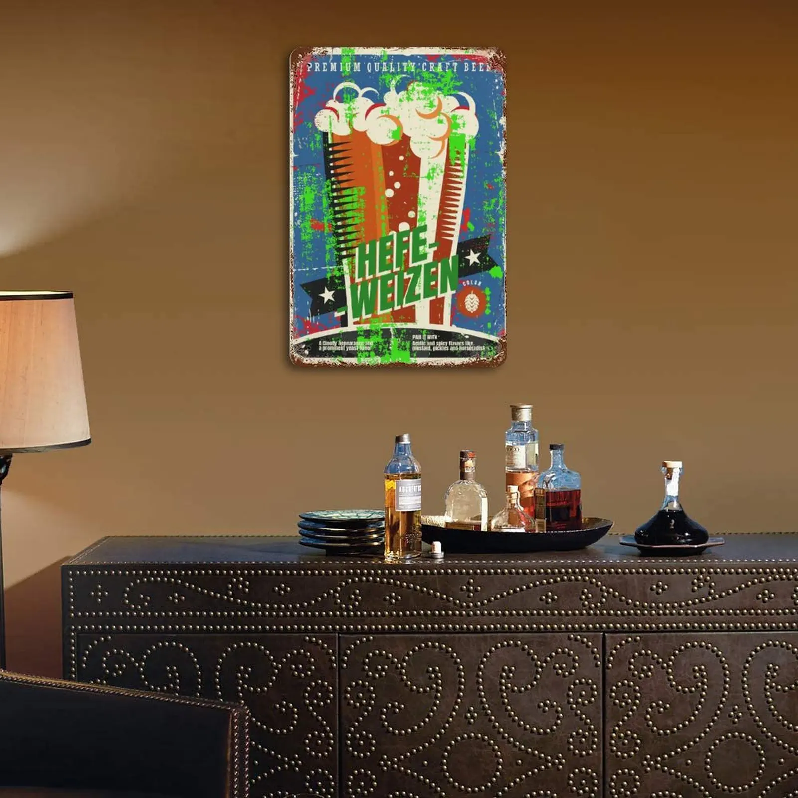 

Hefeweizen Beer Printed Vintage Metal Poster Home Pub Bar Garage Wall Decoration Tin Sign Plaque Decor