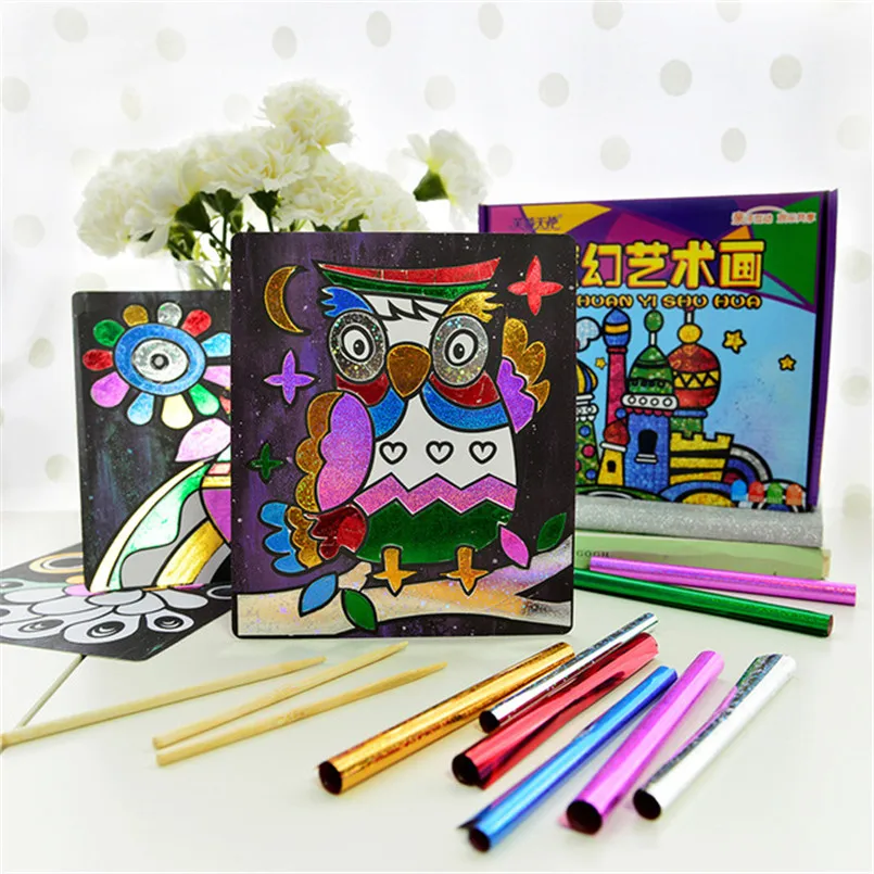 Мультфильм сделай сам волшебная цветная бумага детская живопись художественные