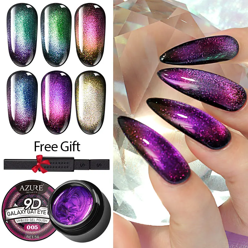 Lacheer 7 шт./лот Galaxy кошачий глаз Магнитный УФ гель лак для ногтей замачиваемый