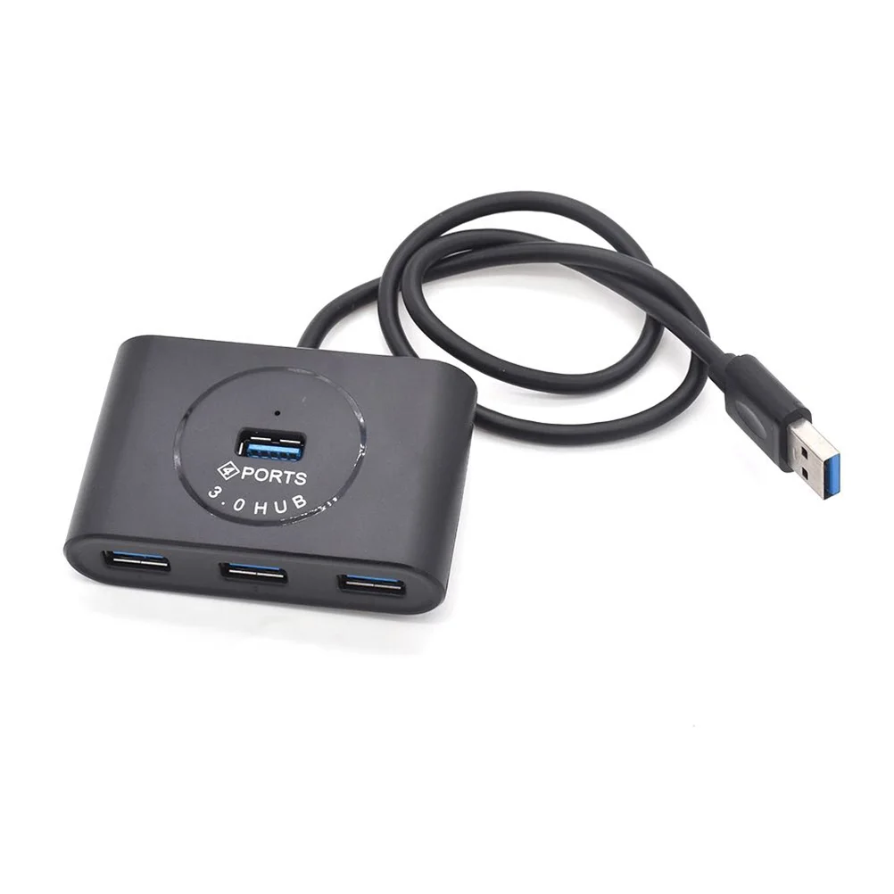 

Usb-хаб USB 3,0 Hub 4-портовый высокий концентратор данных для ноутбука, компьютера, телефона, планшета (черный)