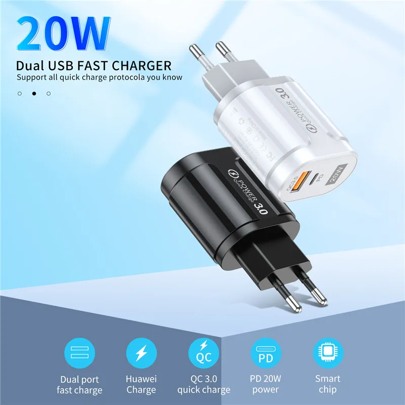 PD 20W USB C зарядное устройство для iPhone 12 Pro Max Mini Quick Charge 3 0 QC Type Быстрая зарядка