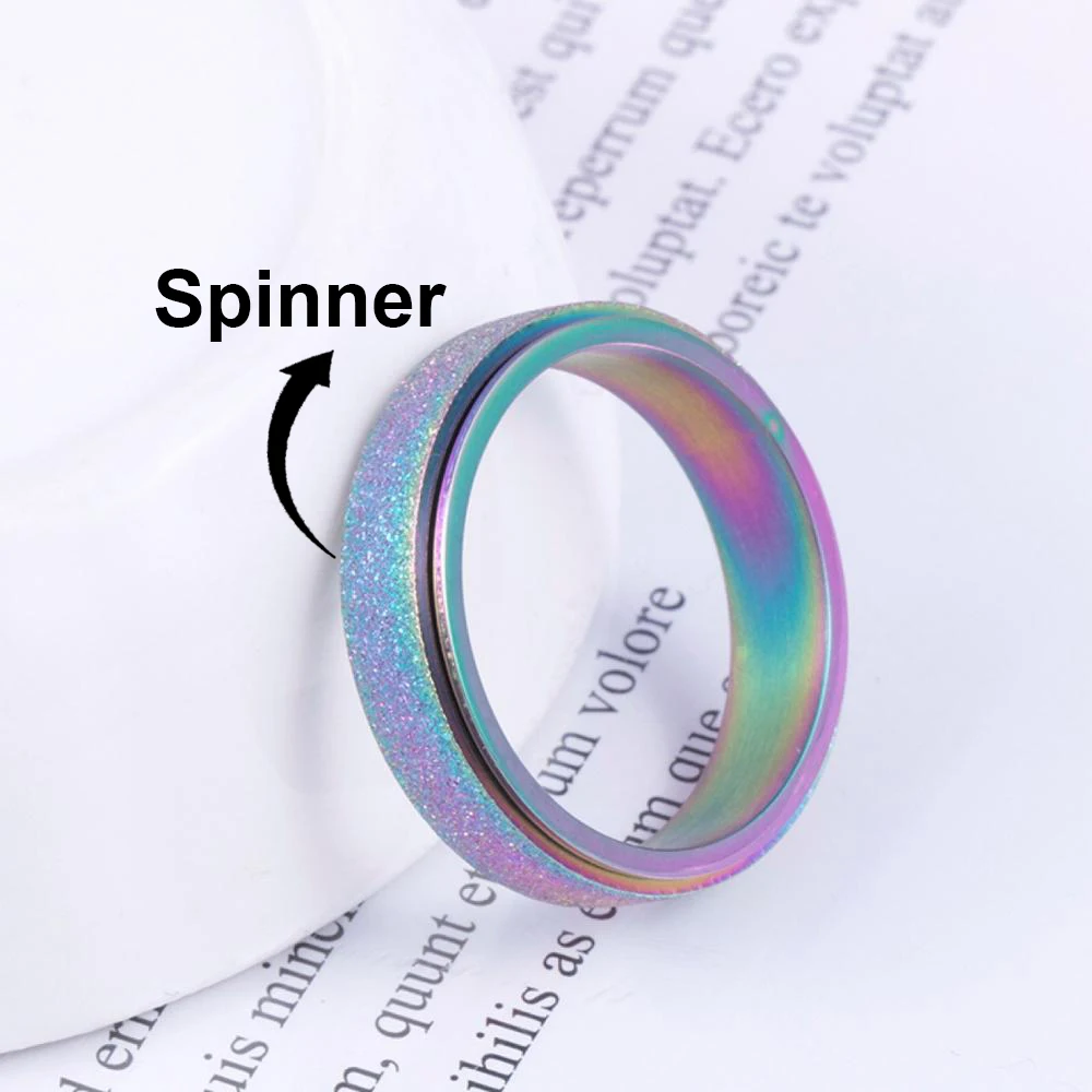Spinner Кольца для мужчин и женщин из нержавеющей стали кольцо Классические