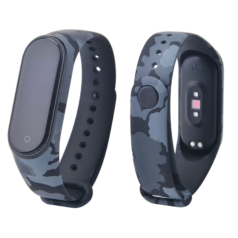 Для mi band 3 4 ремешок с принтом силиконовый ремешок на запястье для xiaomi mi band 3 Replacemet Камуфляжный браслет для mi band 3 браслет