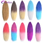 28-дюймовые искусственные плетеные удлинители волос, синтетические плетеные волосы, бразильские плетеные волосы Омбре для женщин