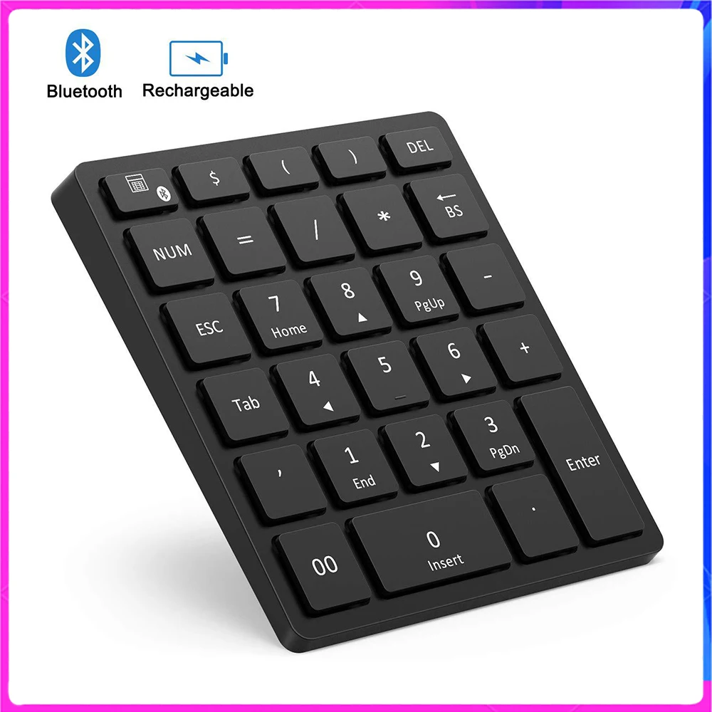 28 клавишная Bluetooth цифровая клавиатура портативный перезаряжаемый Беспроводной