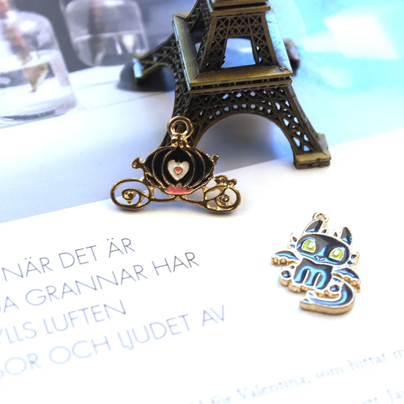 10 шт. эмалевые подвески в виде кошки тыквы автомобиля|Шармы| |