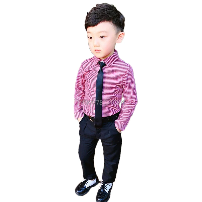 

Торжественный костюм с цветочным рисунком для мальчиков детская рубашка на свадьбу + штаны, комплект одежды из 2 предметов, Детский костюм д...