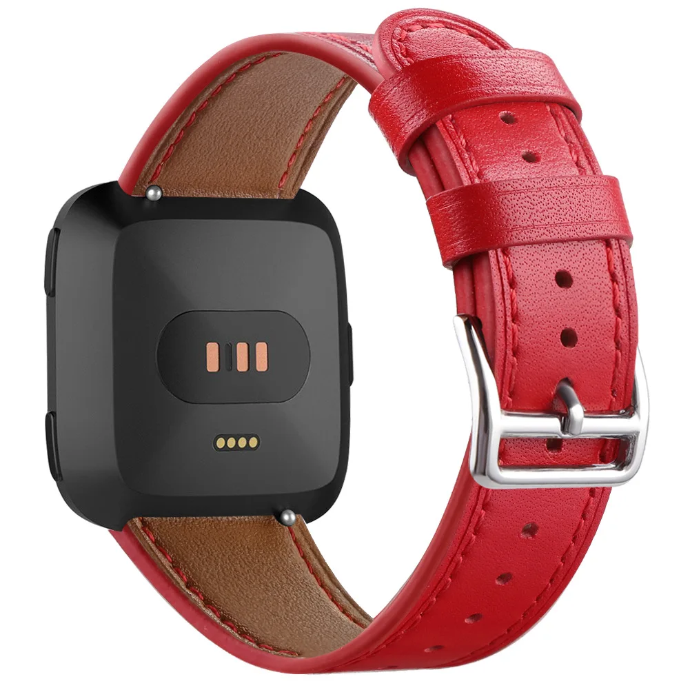 Премиум пота кожаный ремешок Замена для Fitbit Versa/versa 2 Смарт часы браслет ремешок