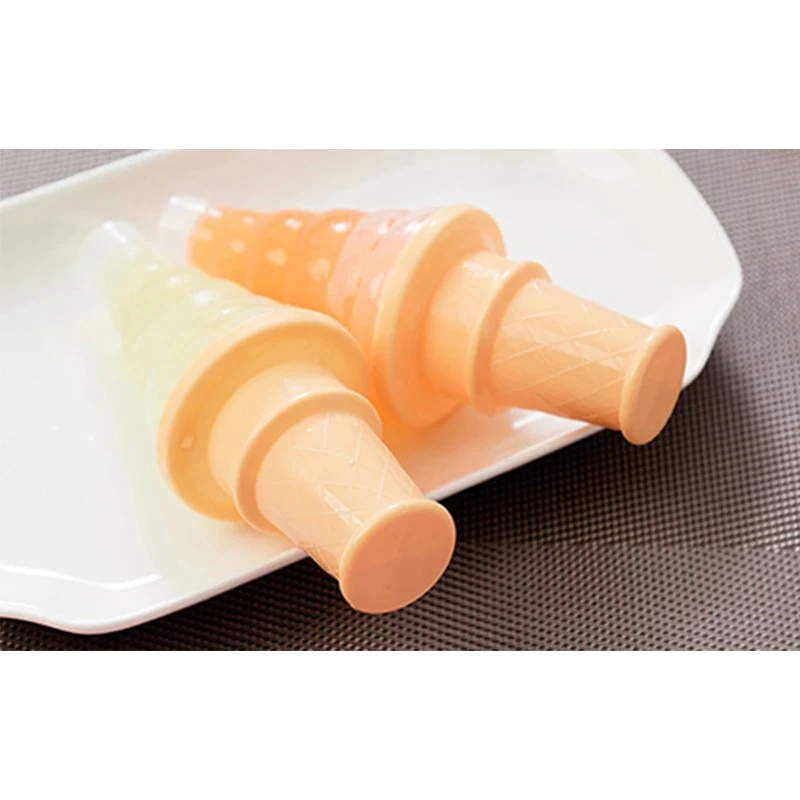 

4pcs Cone Shaped Ice Cream Mold Multipurpose DIY Homemade Ice Candy Mould Maker AC889